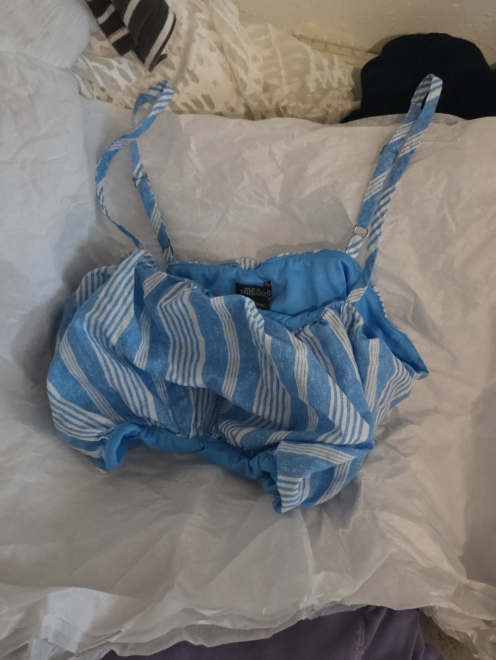 wild fable Blue and White Striped Summer Crop Top